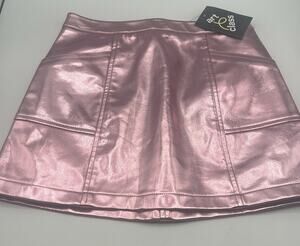 Art Class Pink Metallic Faux Leather Skirt Girls Small 6/7 New With Tags #G01